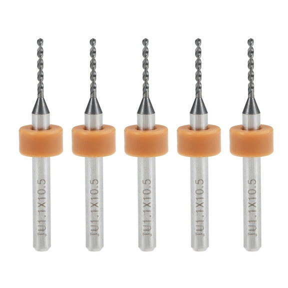 Unique Bargains 0.6mm Tungsten Carbide Rotary Tool CNC Engraving Print Circuit Board Micro PCB Drill Bits 5Pcs 1.1mm
