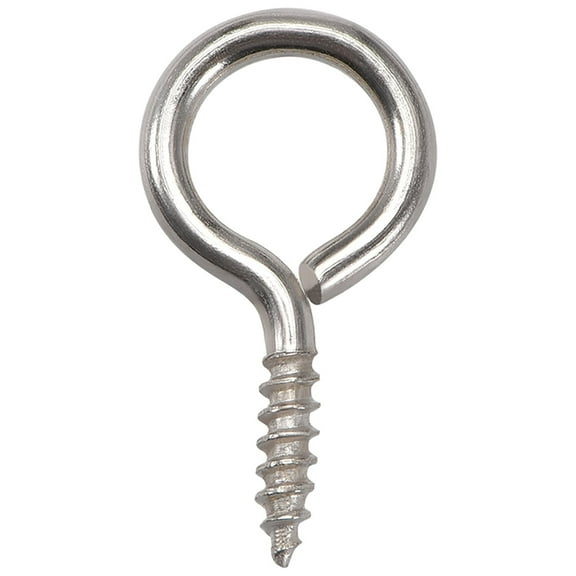 Unique Bargains 0.75' Small Screw Eye Hooks Self Tapping Screws Carbon Steel Silver 30Pcs