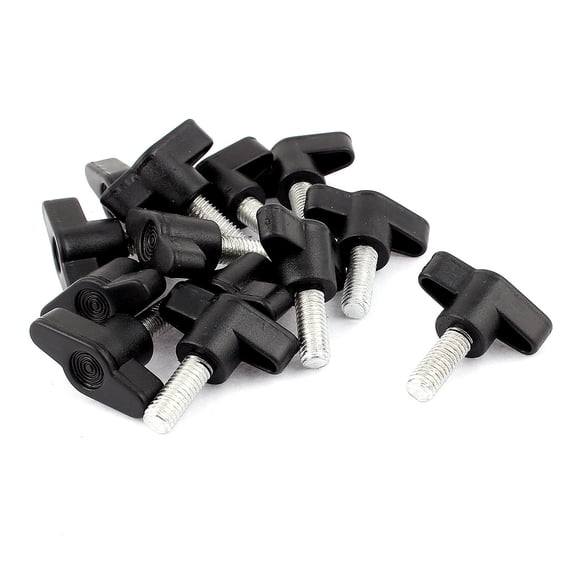 Unique Bargains 0.8" Length Male Thread Plastic T Handle Clamping Knob Plastic Silver Tone 13pcs