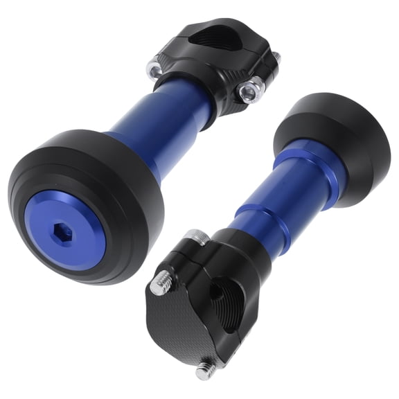 Unique Bargains 0.87"-1.1" Motorcycle Slider Frame Aluminum Alloy Plastic Wheel Fairing Protection Crash Pad Protector Guard 2.39" 6.69" 2 Pcs screw Blue 2 Set