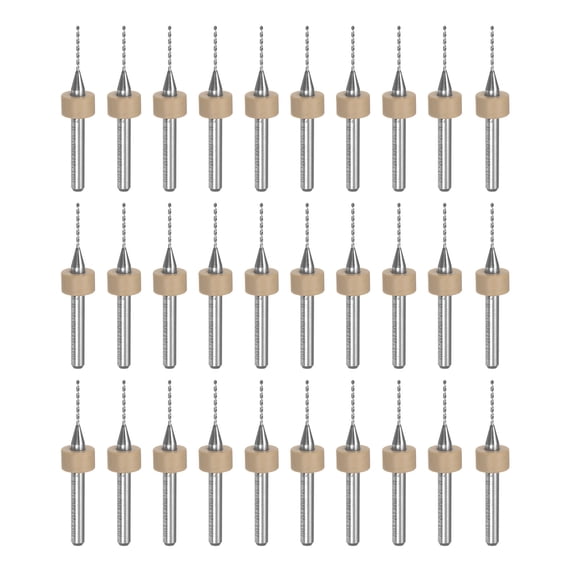Unique Bargains 0.8mm Tungsten Carbide Rotary CNC Engraving Print Circuit Board PCB Drill Bits 1/8 Inch Shank 30 Pcs