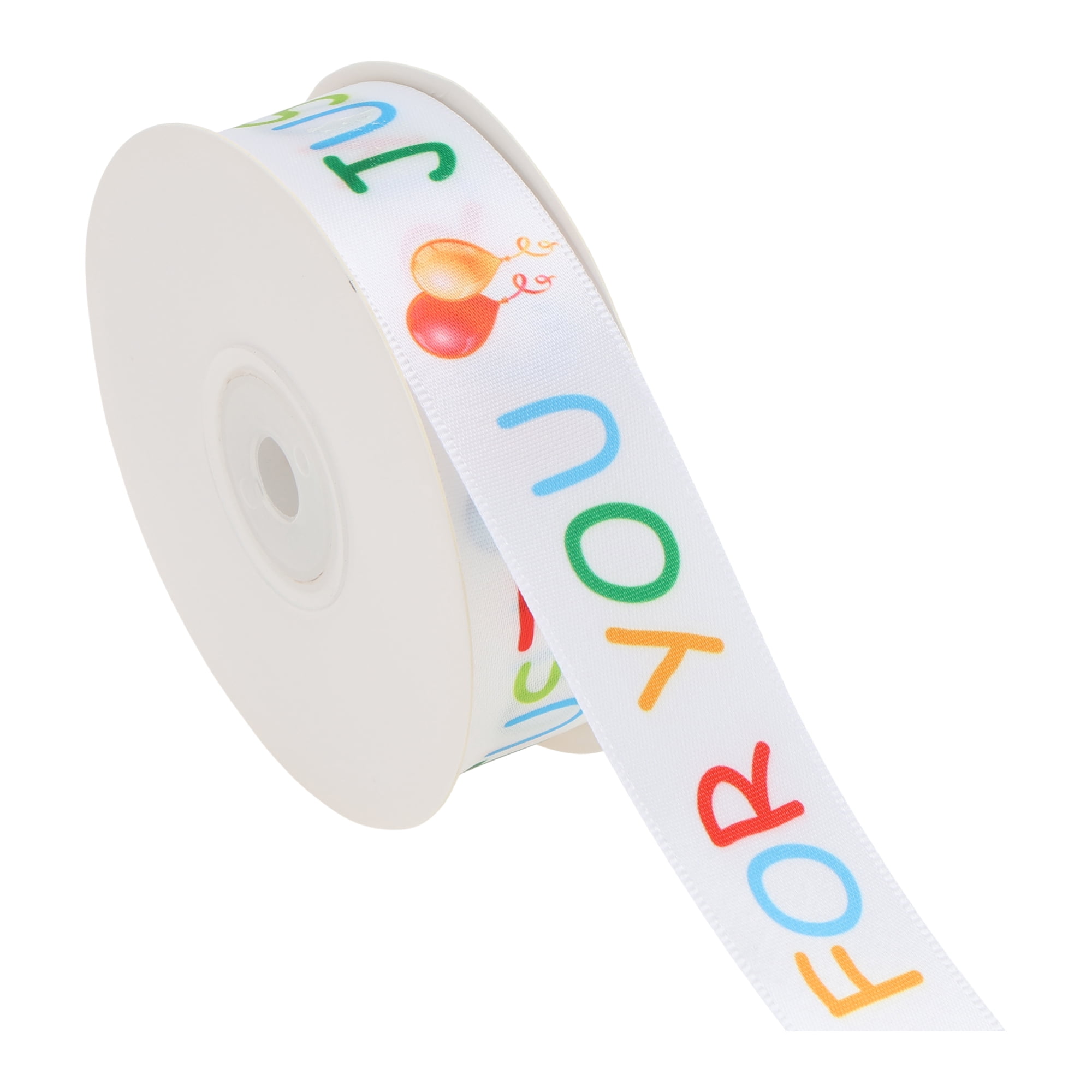 Unique Bargains 0.98"x72.18' Letter Print Gift Ribbon 1Pc ["Just For You" Pattern]