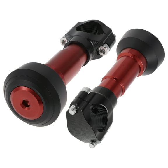 Unique Bargains 1.1"-1.3" Motorcycle Slider Frame Aluminum Alloy Plastic Wheel Fairing Protection Crash Pad Protector Guard 2.39" 6.73" 2 Pcs screw Red 2 Set