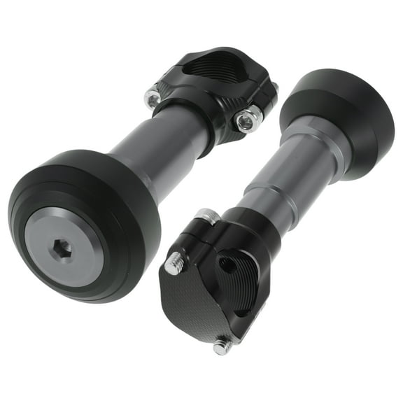 Unique Bargains 1.1"-1.3" Motorcycle Slider Frame Aluminum Alloy Plastic Wheel Fairing Protection Crash Pad Protector Guard 2.39" 6.73" 2 Pcs screw Titanium Tone 2Set