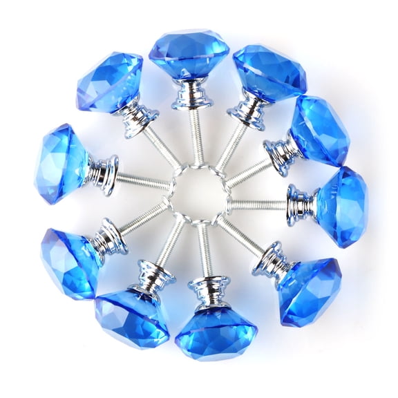 Unique Bargains 1.18" Crystal Glass Cabinet Knob Polished Chrome