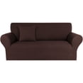 thumbnail image 1 of Unique Bargains Solid 1/2/3 Seater Sofa Cover Stretch Couch Slipcover Chocolate, 1 of 8