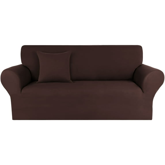 Unique Bargains Solid 1/2/3 Seater Sofa Cover Stretch Couch Slipcover Chocolate
