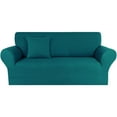 thumbnail image 1 of Unique Bargains Solid 1/2/3 Seater Sofa Cover Stretch Couch Slipcover Peacock Blue Sofa, 1 of 8