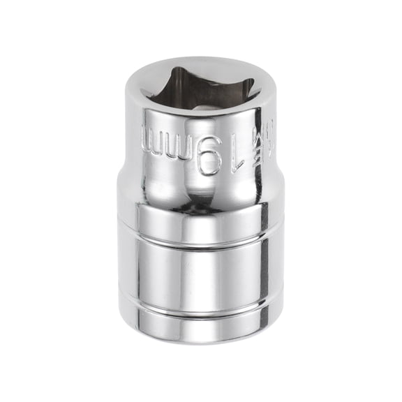 Unique Bargains 1/2 Inch Drive Impact Socket 19mm 6 Point Chrome Vanadium Steel 1 Pcs 38mm