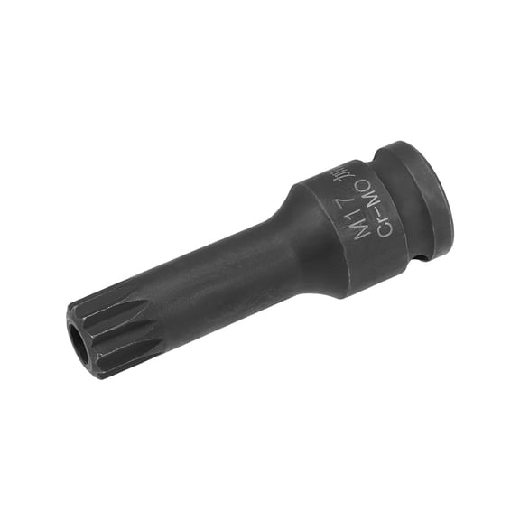 Unique Bargains 1/2-Inch Drive x 17mm Impact Triple Square Spline Bit Socket w Tamper Proof, Metric 3" Length, Cr-Mo