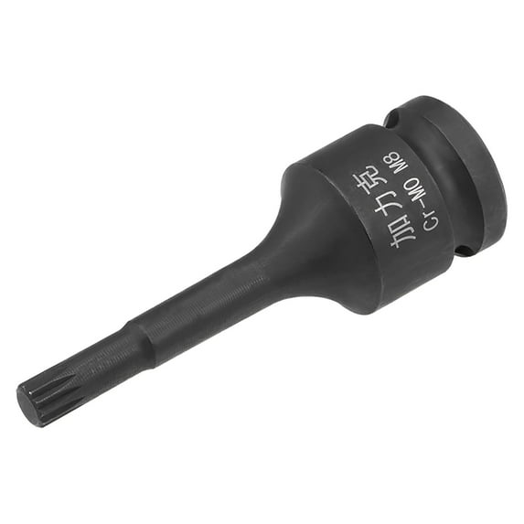 Unique Bargains 1/2-Inch Drive x 8mm Impact Triple Square Spline Bit Socket, Metric 3" Length, Cr-Mo Steel