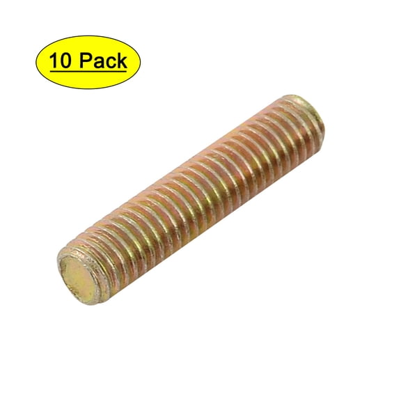 Unique Bargains 1.25mm Pitch M8 x 35mm Male Threaded Rod Bar Stud Bronze Tone 10 Pcs