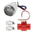 thumbnail image 1 of Unique Bargains 1.26" Universal Digital Water Temperature Gauge Kit with Red Joint Pipe Radiator Sensor Adaptor 100-300F - DC 12V Automotive LED Display, 1 of 7