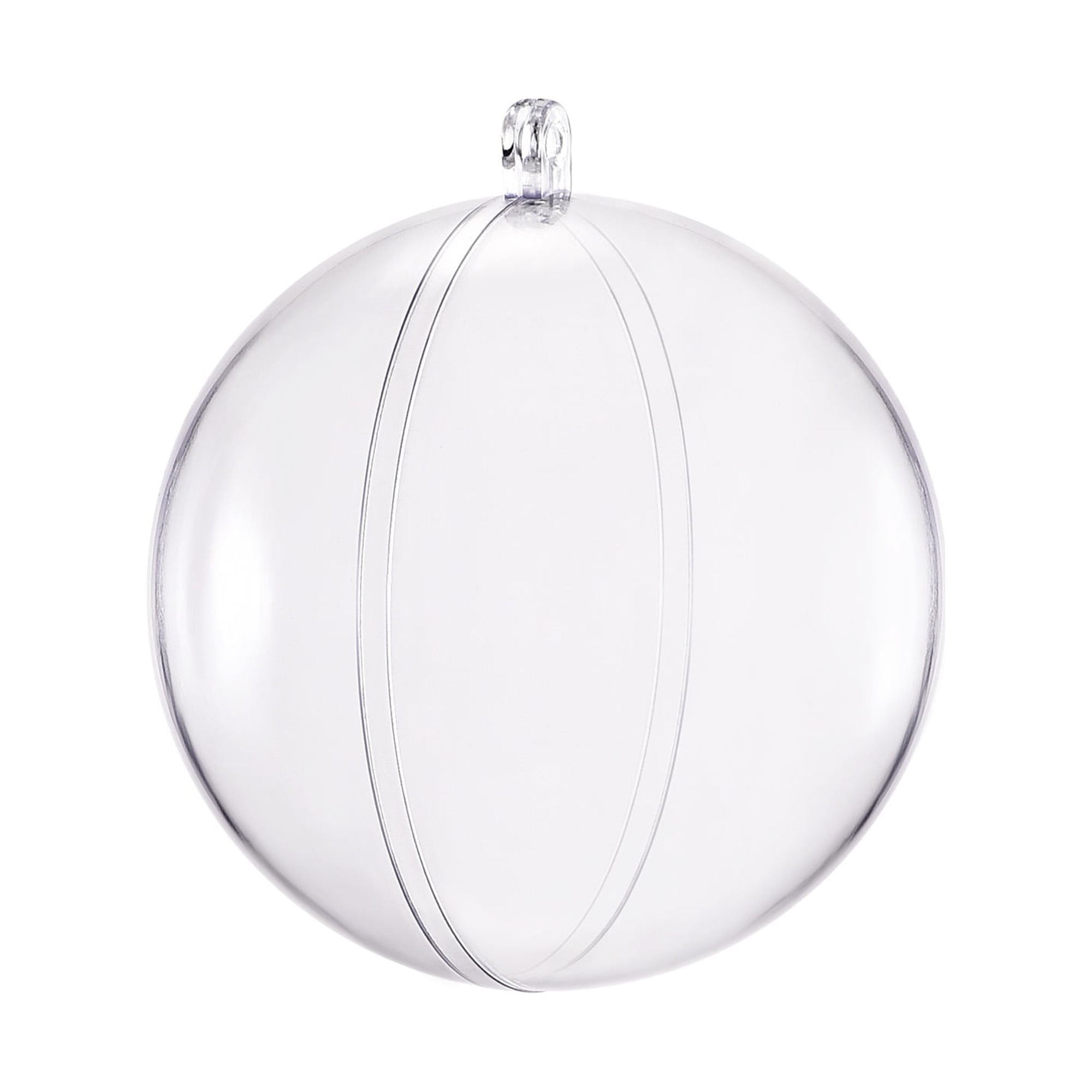 Box of 12 - 83mm (3 1/4) Round Clear Plastic Ball Ornaments