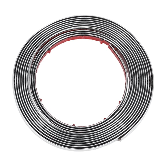 Unique Bargains 1/3" 8mm Width 16Ft 500cm Length Window Trim Strip Kit Silver Tone