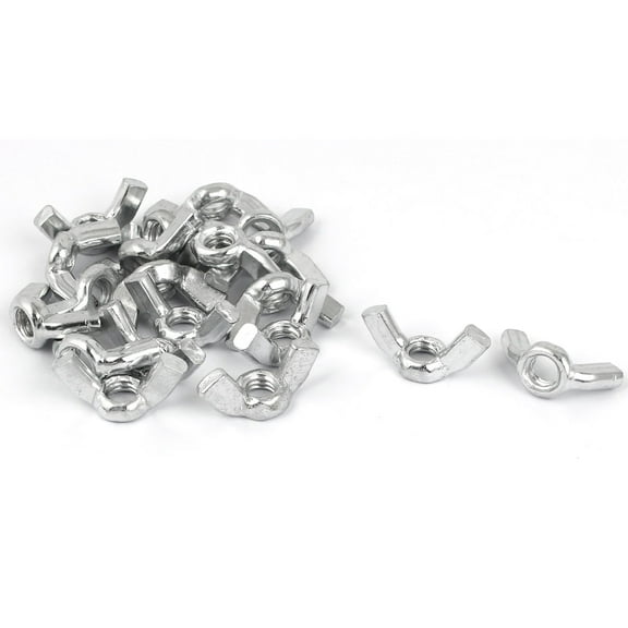 Unique Bargains 1/4"-20 Thread Zinc Plated Wingnut Butterfly Wing Nuts 20pcs