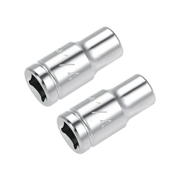Unique Bargains 1/4 Inch Drive 6 Point Shallow Socket 1/4 Inch Cr-V Steel 2pcs