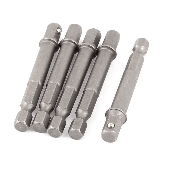 Unique Bargains 1/4" Shank Dia Hex Driver Bit Power Extension Drill Socket Adapters 5Pcs