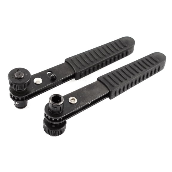 Uxcell 1/4" Square Drive H6 Hex Head Double End Rotating Torque Ratchet Wrench 2 Pcs