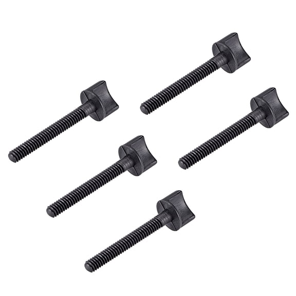 M6x20mm Thumb Screw 30mm Rod Plastic Screws Metric Partial Thread 10 Pcs 1/4x2 inch 5Pcs
