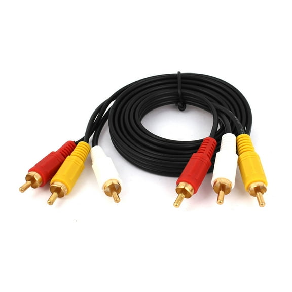 Unique Bargains 1.45M 3 RCA Male to 3 RCA Male Audio Video Extension Cable Composite Cord