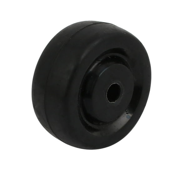 Unique Bargains 1.5-inch Dia Rubber Single Wheel 6mm Bore Trolley Caster Pulley Roller Black