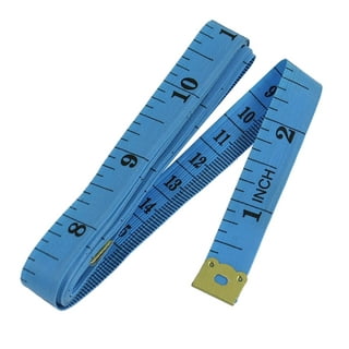 Tailors tape measure cut out against a white background. Blue