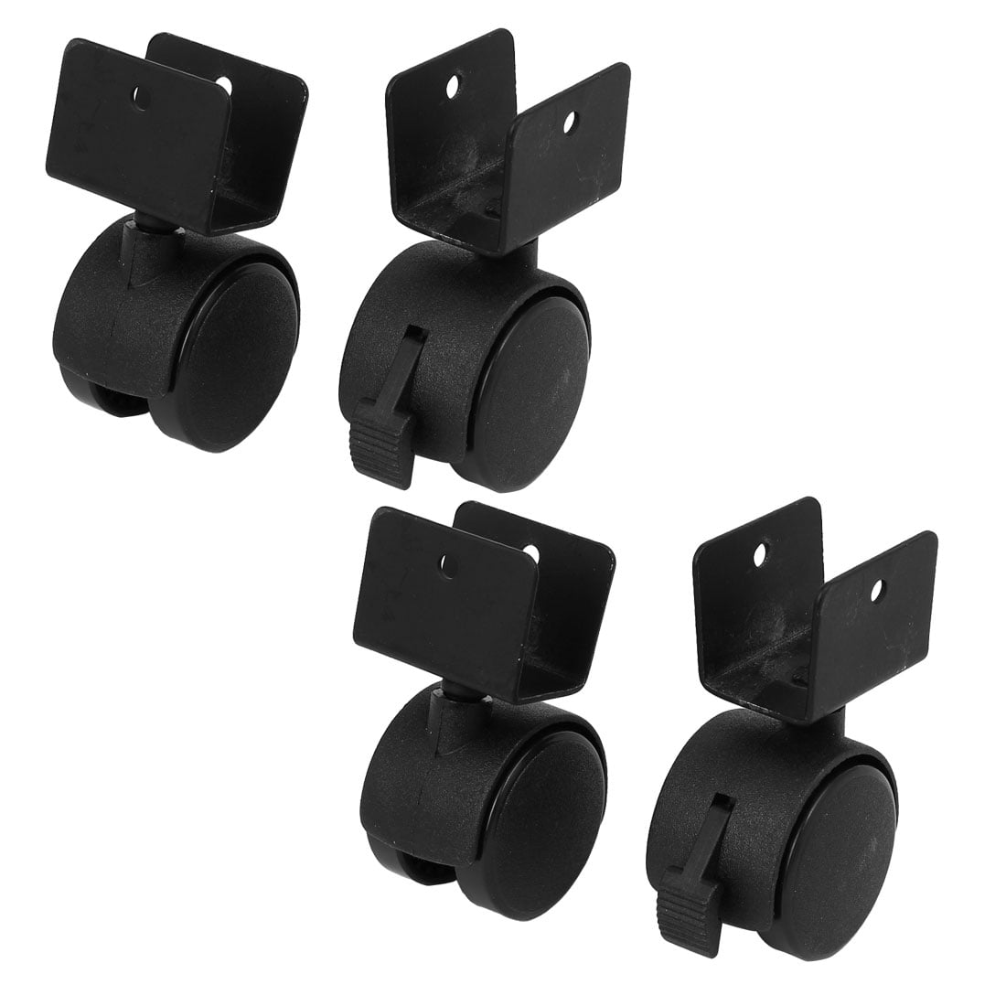 Unique Bargains 1.6" Dia Wheel U-Clamp Rotatable Universal Swivel Brake Caster 4pcs