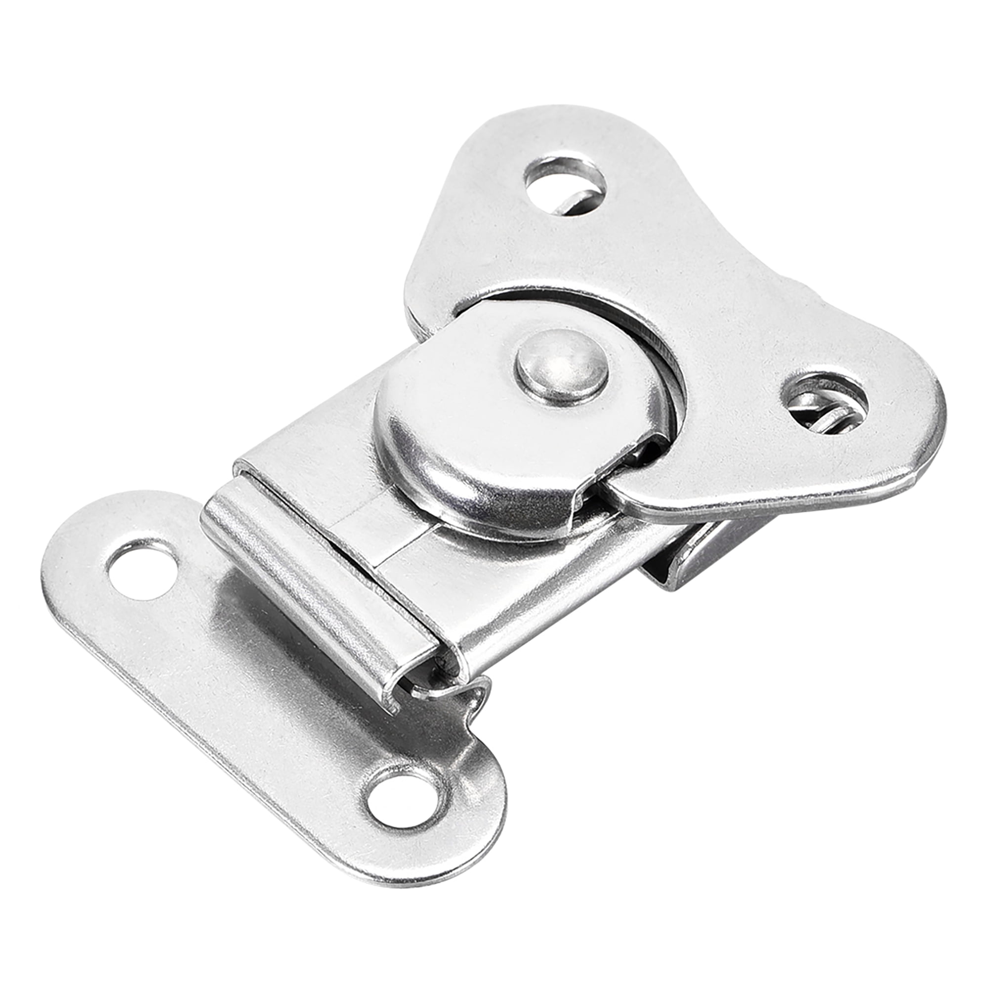 Uxcell 2Pcs Draw Toggle Latch 4.84-inch SUS304 Stainless Steel Spring Loaded Toggle Catch Hasp Clamp Clip With Spring-Steel Hook - Silver