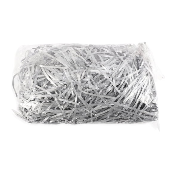 Unique Bargains 1.76 oz Raffia Grass Shredded Paper Filler for filling Gift Box Silver Tone