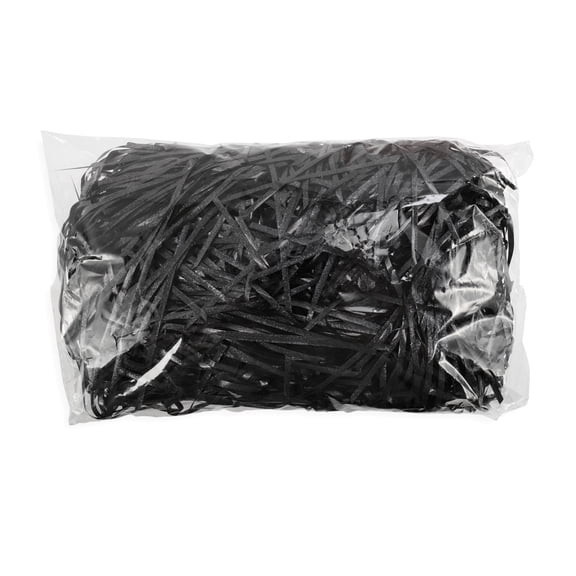 Unique Bargains 1.76 oz Raffia Grass Shredded Paper Filler for filling Gift Box Black