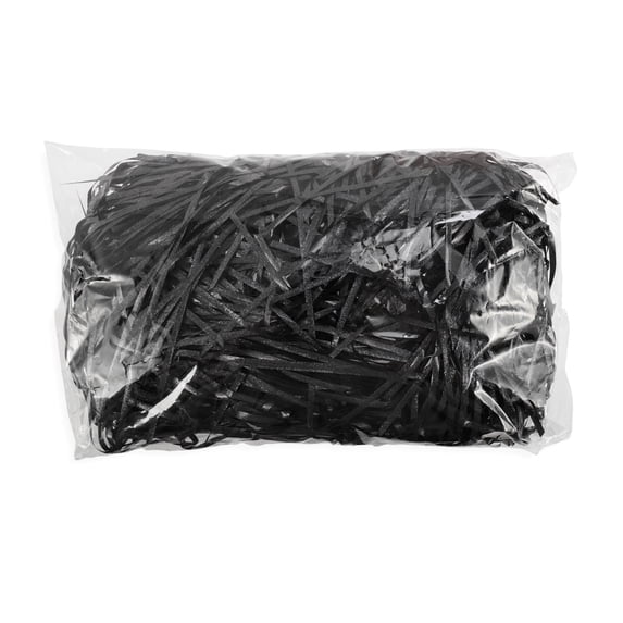 Unique Bargains 1.76 oz Raffia Grass Shredded Paper Filler for filling Gift Box Black