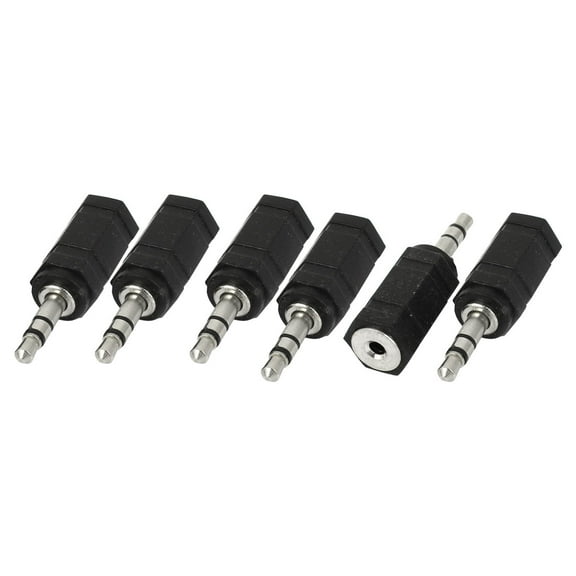 Unique Bargains 1/8" 3.5mm Stereo Plug to 2.5mm 3/32" Female Jack Earphone Adapter Converter x 6