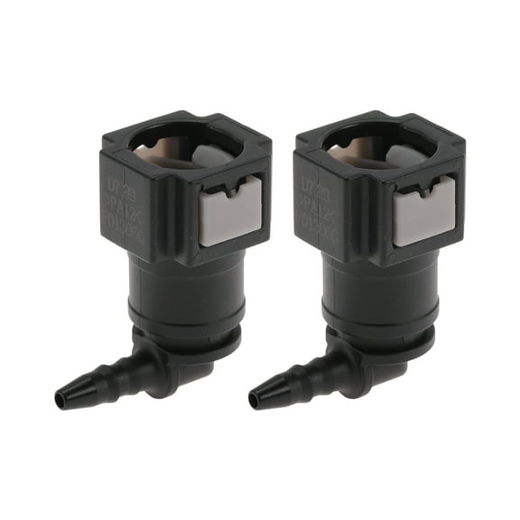 Unique Bargains 1/8" Fuel Line Quick Connector ID Hose for 5/16" SAE Male Connector Female to Barb 90 Degree Quick Adapter Seal Fittings Plastic Black Grey 2 Pcs