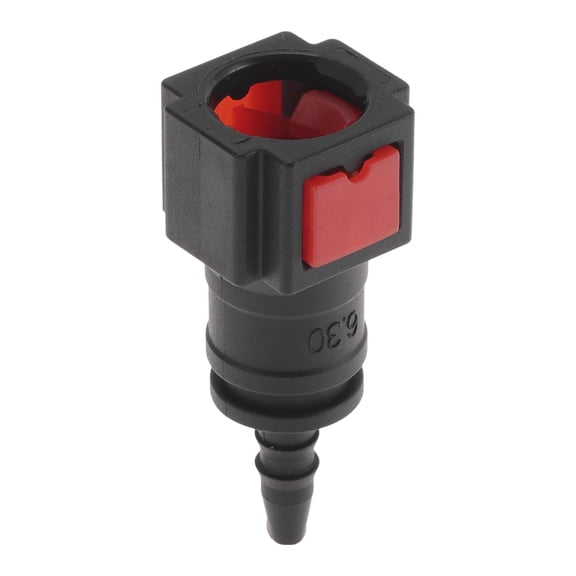 Unique Bargains 1/8" Fuel Line Quick Connector ID Hose for 1/4" SAE Male Connector Straight Push-On Connector Seal Fittings Plastic Black Red 1 Pc