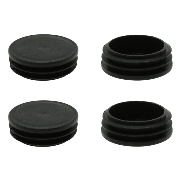 Unique Bargains 1.89" OD Round Tube Inserts Protector Plastic Black 4Pcs