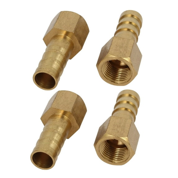 Unique Bargains 1/8BSP Female Thread 8mm Hose Barb Tubing Fitting Coupler Connector Adapter 4Pcs