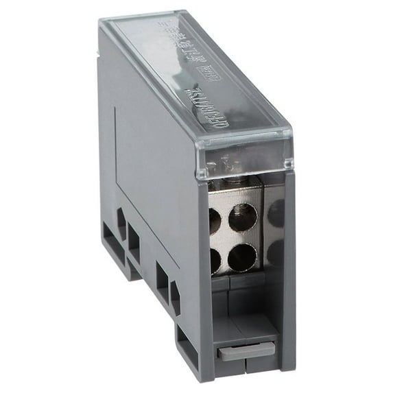 Unique Bargains 1 In DIN Rail Terminal Block Connectors, Distribution Block Silver 4 Outlets