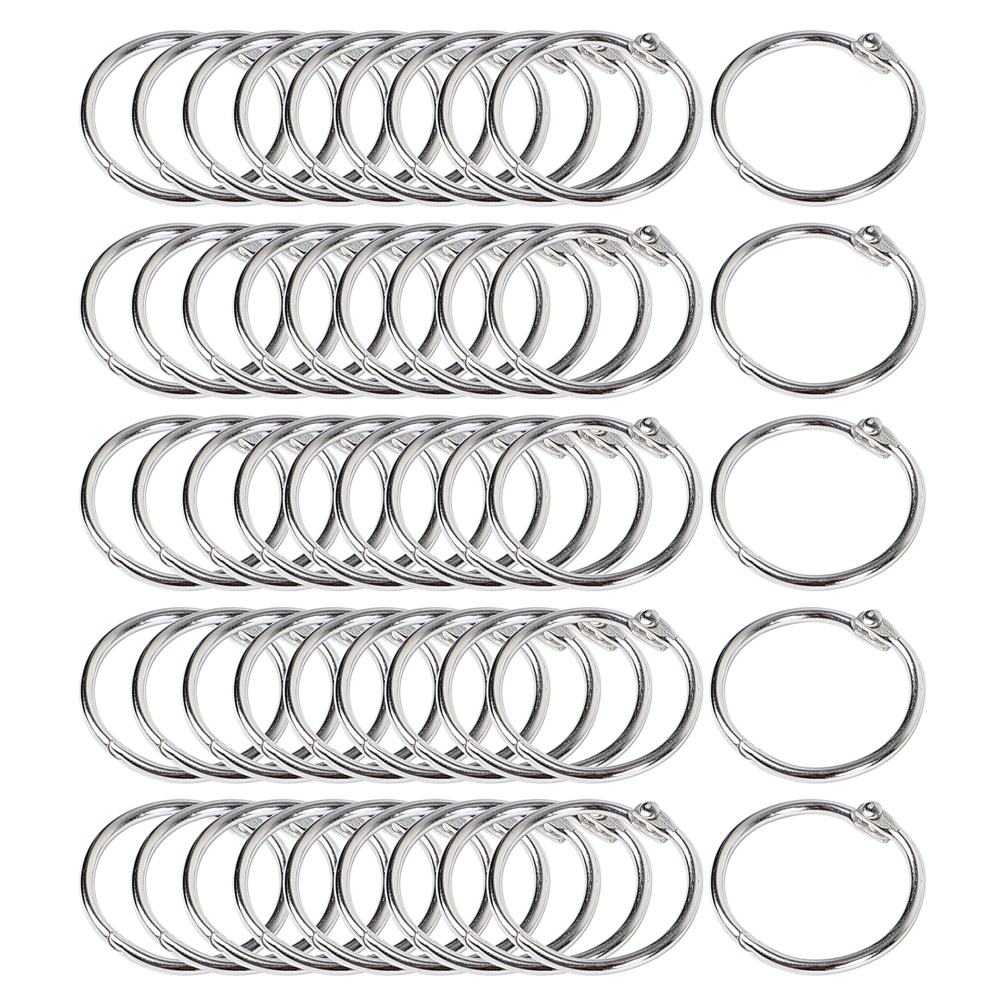 Unique Bargains 1 Inch 50 Pack Loose Leaf Binder Rings Metal Office ...