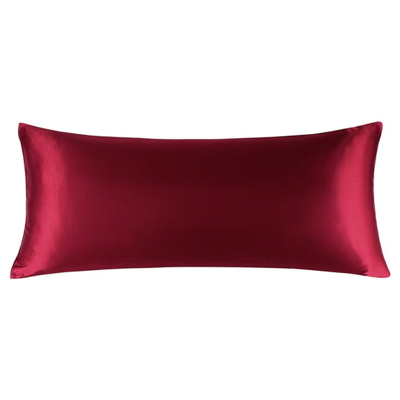 Unique Bargains 1 PC Satin Envelope Closure Body Pillowcases Burgundy 20"x60"