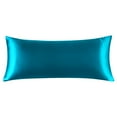 thumbnail image 1 of Unique Bargains 1 PC Satin Envelope Closure Body Pillowcases Peacock Blue 20"x54", 1 of 8