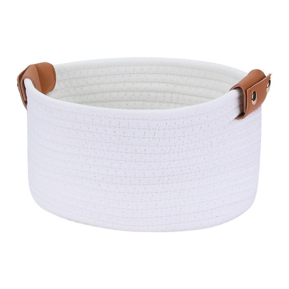 Unique Bargains 1 PC Woven Storage Basket Shelf Closet Storage Bin for Home Decor White S