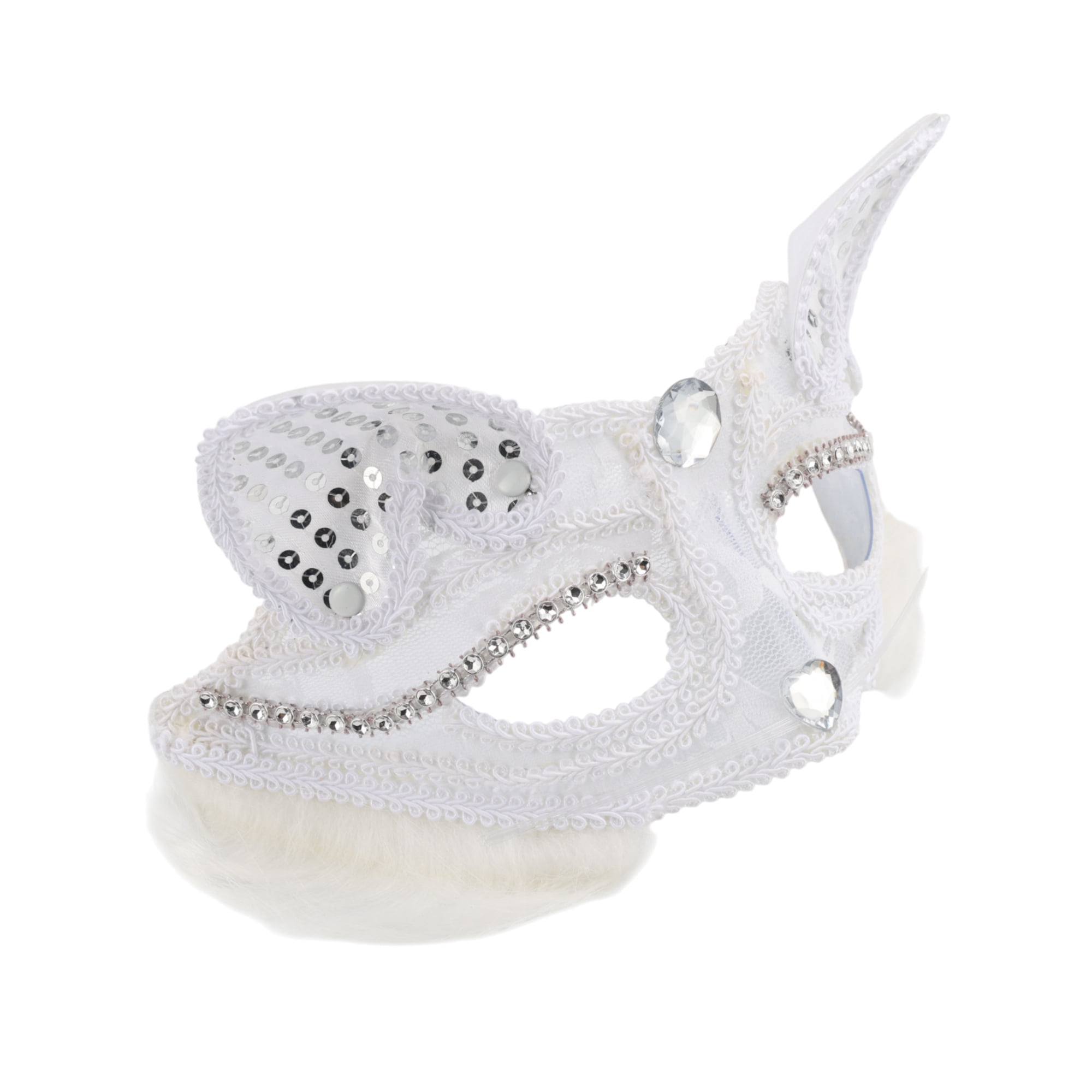 Unique Bargains 1 Pack Cat Party Mask for Themed Events White