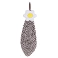 thumbnail image 1 of Unique Bargains 1 Pack Chenille Hand Towel with Loops for Bathroom Grey, 1 of 4