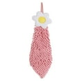 thumbnail image 1 of Unique Bargains 1 Pack Chenille Hand Towel with Loops for Bathroom Pink Pattern 1, 1 of 4
