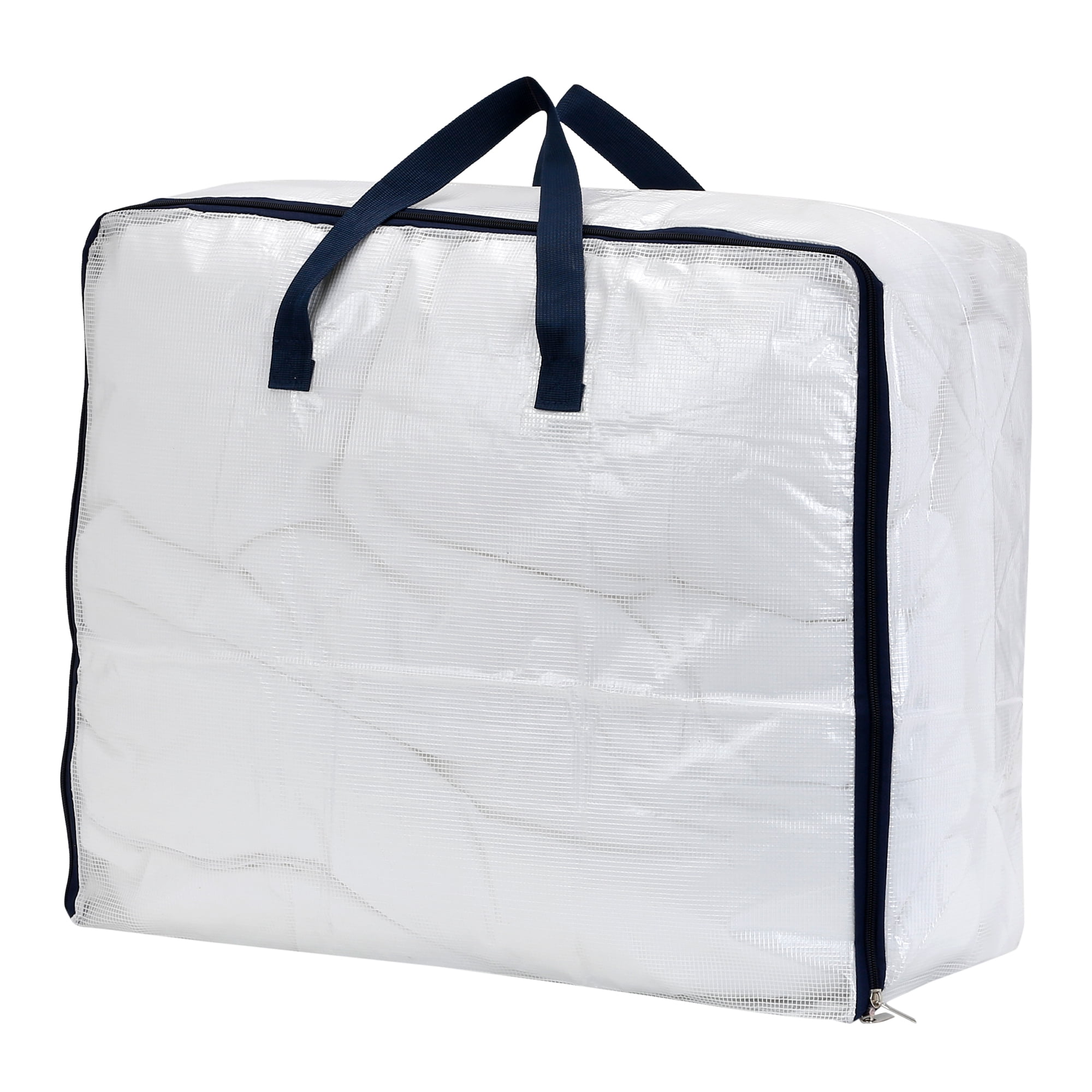 Unique Bargains 1 Pack Clothes Storage Bags Moving Bags Transparent 23.5*19.5*10in