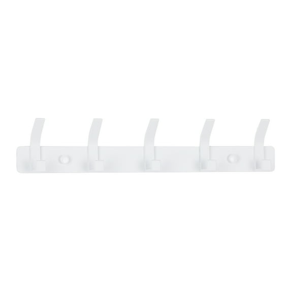 Unique Bargains 1 Pack Coat Rack Wall Mount Coat Hook with 5 Hooks for Bedroom White