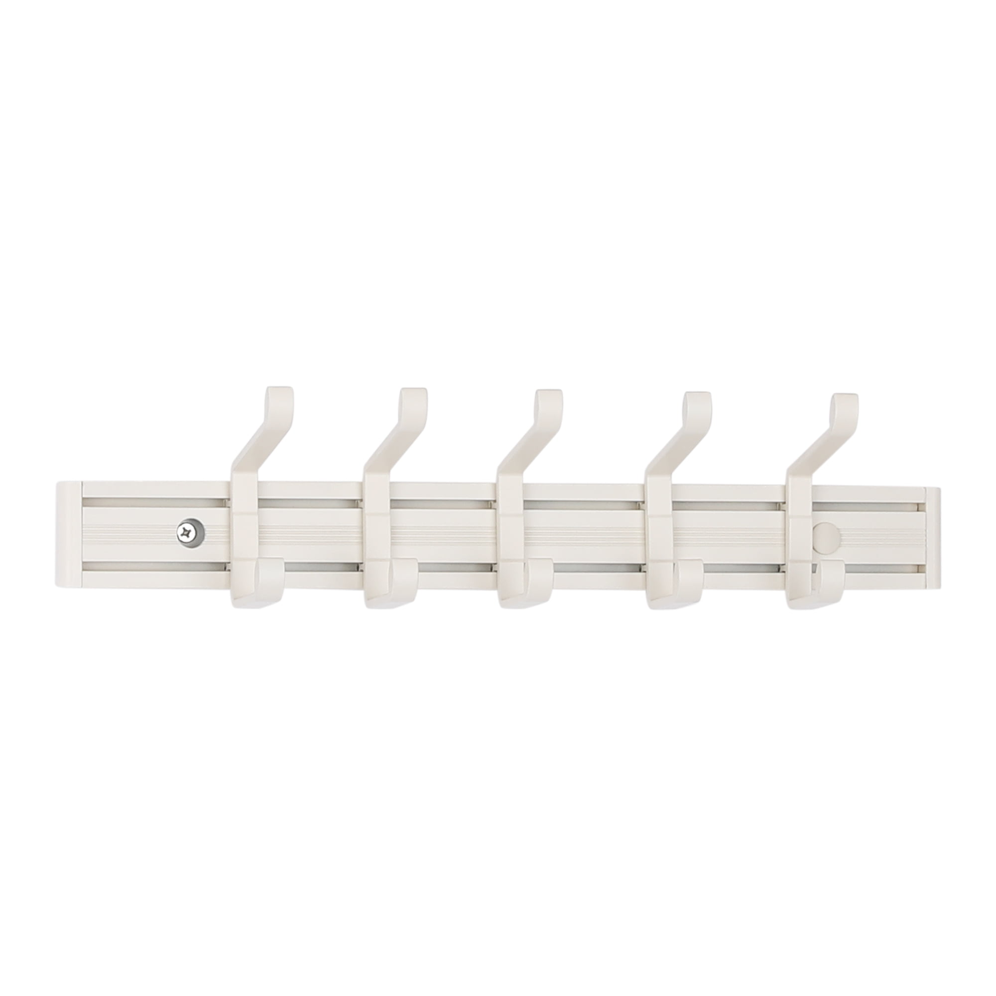 Unique Bargains 1 Pack Coat Rack Wall Mount Solid Coat Hook for Hanging with 5 Hooks White