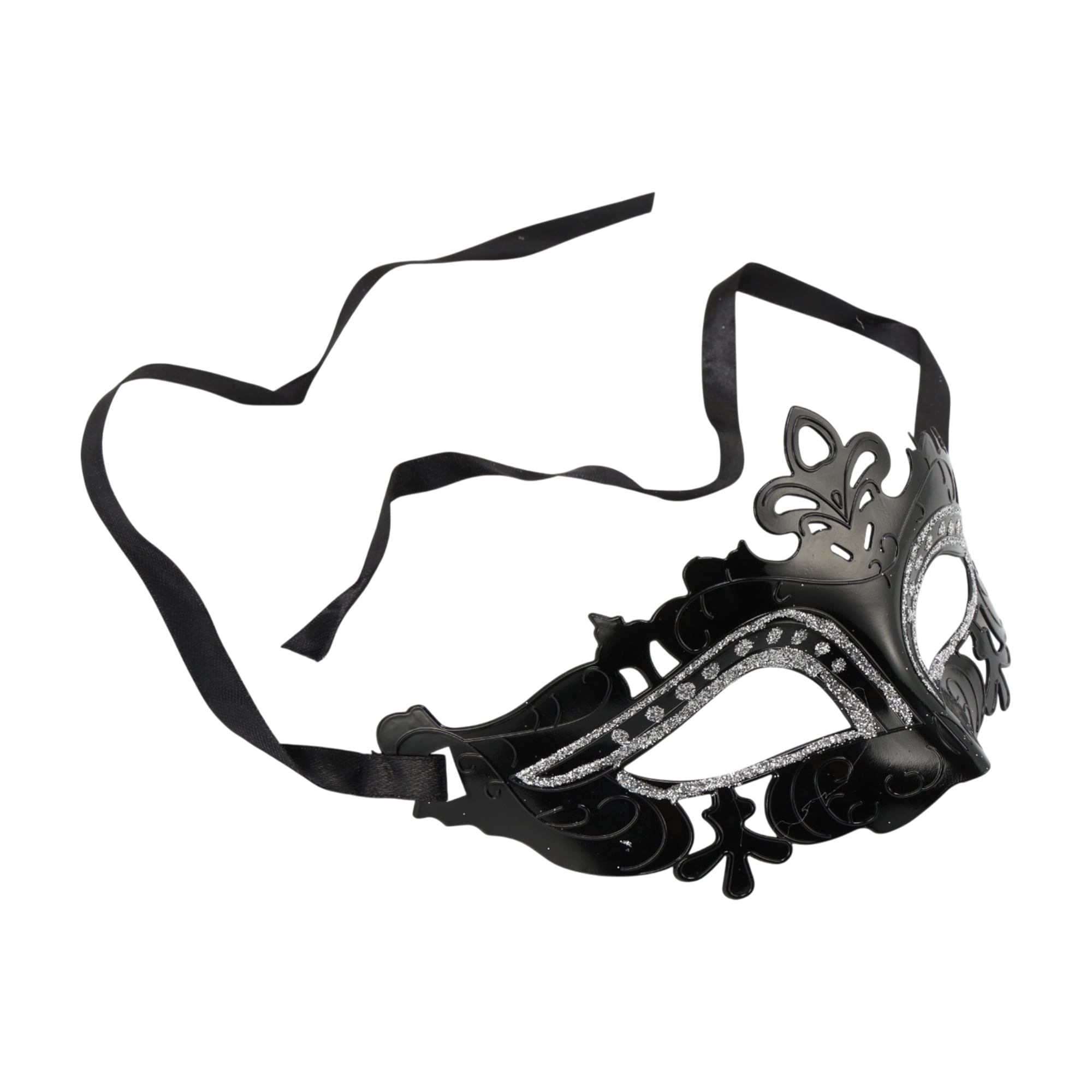 Unique Bargains 1 Pack Electroplated Half-face Party Mask for Masquerade Black