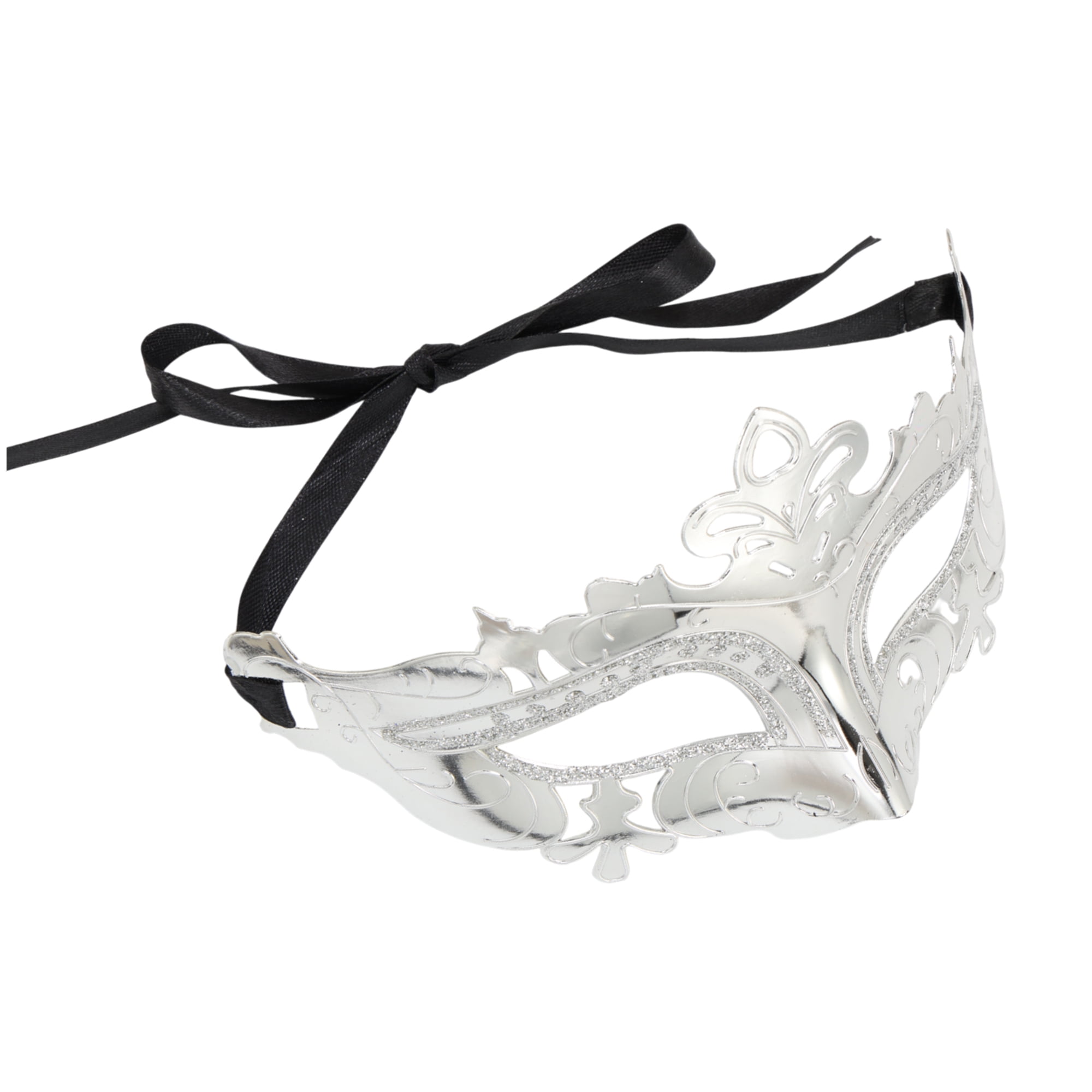 Unique Bargains 1 Pack Electroplated Half-face Party Mask for Masquerade Silver Tone